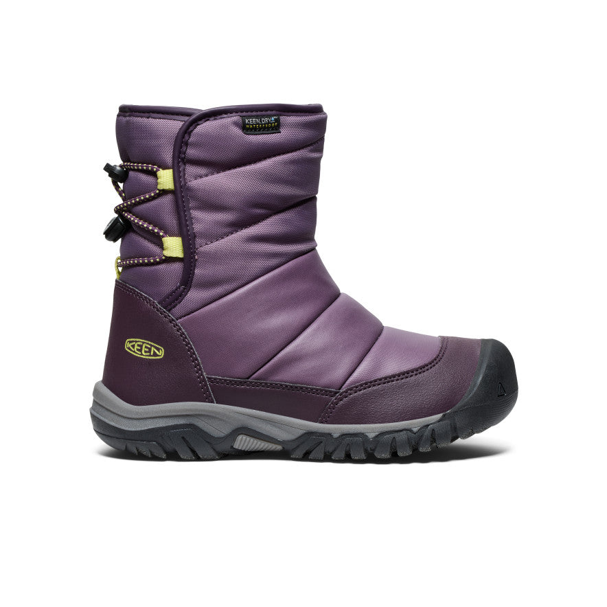 Big Kids' Puffrider Waterproof Winter Boot | Black Plum/Daiquiri Green - Image 7