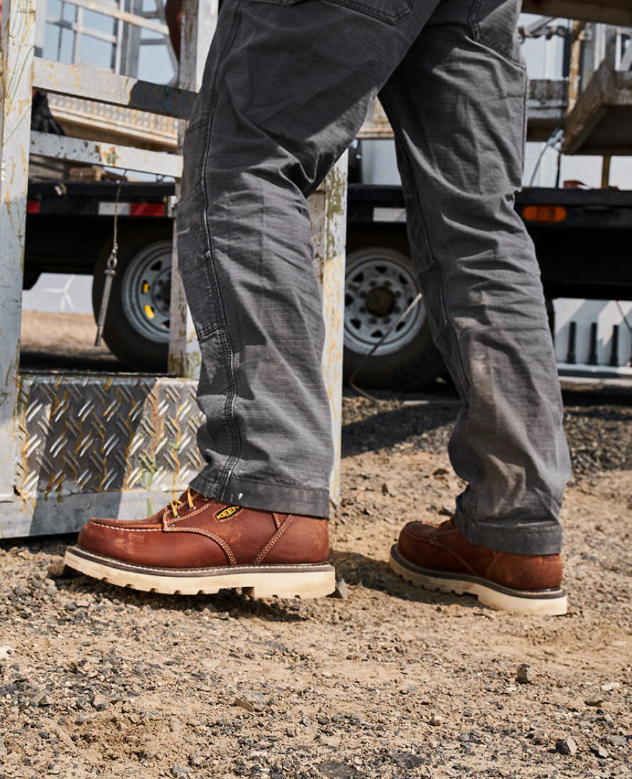 Men's Cincinnati 6 Waterproof 90° Heel Boot (Soft Toe) | Tuscan Red/Sandshell - Image 8